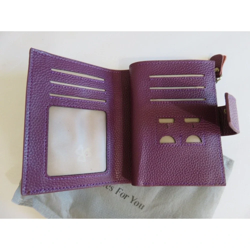 Best Wishes For You Women's Wallet‎ Purple Faux Leather Bifold NEW